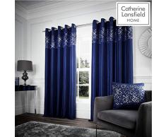 Catherine Lansfield Glitzy Ösenvorhang, 168 x 229 cm, Marineblau