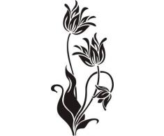 INDIGOS WG20255-86 Wandtattoo w255 Blume Tulpe Pflanze Wandaufkleber 96 x 44 cm, blau