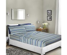 Clara Clark Premier 1800 Collection Deluxe-Bettwäsche-Set, Mikrofaser, 3-reihig, gestreift, für Doppelbett