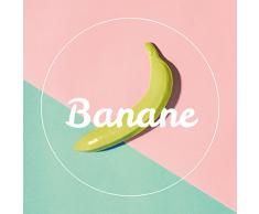 Eurographics Retro Banana Leinwandbild, Leinwand, Bunt, 30 x 30 cm