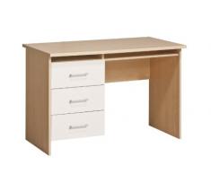 Maja 40855835 Schreibtisch 1.144 x 750 x 600 mm Ahorn hell-Nachbildung - weiß Uni