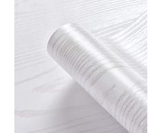 Amao Silber Line weiß Holz Kontakt Papier Vinyl Tapete Abziehen Stick Theken Schließen Abnehmbarer Wandtattoo 39,9 x 199,9 cm T
