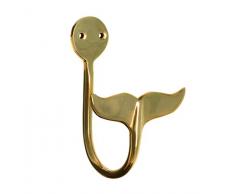 Nautical Crush Trading Whale Tail Wandhaken | Schwerer massives Messing Curved Whale Tail Wandhaken | Perfekt für Strand Dekor (1 Hook) | Plus Free Wasser Ebook von Joseph Rains