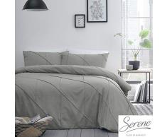 Serene Dart – Faltenbettwäsche-Set, grau, Doppelbett