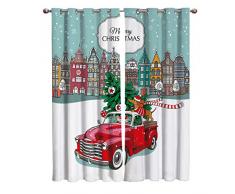 SODIKA Fenstervorhänge mit Ösen, für Wohnzimmer, Schlafzimmer, Küche, Fenster, 2 Paneele, Pusteblume 52 x 84 - Set of 2 Weihnachten5848