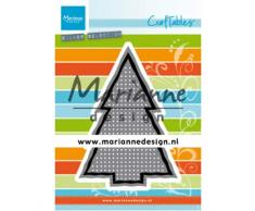 Marianne Design CR1481 Cross Stitch Christmas Tree Craftables Kreuzstich Weihnachtsbaum, metall, Silber oder Weiß, S