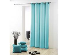 Douceur dIntérieur Ösenvorhang aus Kunststoff, Polyester, minzgrün, 140 x 260 cm