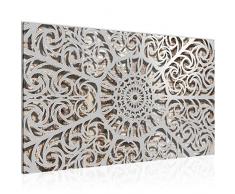 Bild Mandala Abstrakt Wandbild Vlies - Leinwand Bilder XXL Format Wandbilder Wohnzimmer Wohnung Deko Kunstdrucke Braun 1 Teilig - MADE IN GERMANY - Fertig zum Aufhängen 506114c