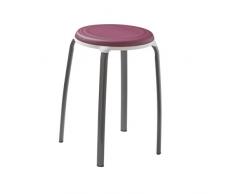 axentia 126830 Badhocker Lena, Badschemmel mit MetallfÃ¼Ãen, Tragkraft circa 110 kg, Edelstahl, bordeaux, 31.5 x 31.5 x 46.5 cm