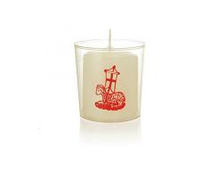 Wiedemann 166230.003 Osterkerze mit PVC Becher, Wachs, Elfenbein, 6 x 5 cm, 24-Einheiten