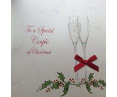 WHITE COTTON CARDS XC10 Weihnachtskarte mit Aufschrift to a Special Couple at Christmas, handgemacht, Großformat, Weiß