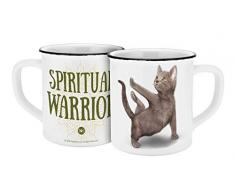 Yoga Dogs & Cats 13546 Yoga Cats Warrior Tasse, Keramiktasse, Kaffeetasse, Keramik, 400 milliliters