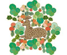 Indigos 4051719503159 Wandtattoo MD112 REH im Garten blühen 80 x 78 cm, bunt farbig