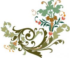 Indigos 4051719765540 Wandtattoo MF404 schÃ¶nes Ornament Pflanzen 60 x 50 cm