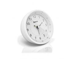 Hama Funk-Wecker, analog, Roundly (DCF-Funkuhr, Schlummer-Funktion, Hintergrundbeleuchtung, Zifferblatt mit Leuchtzeigern, batteriebetrieben, rund)