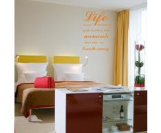 INDIGOS 4052166131438 Wandtattoo w598 Sprüche & Zitatelife is not measured Wandaufkleber, 96 x 68 cm, orange