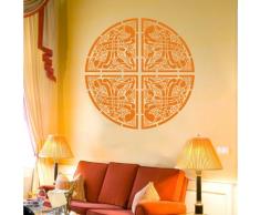 INDIGOS 4052166049696 Wandtattoo w283 Ornament, Orien Wandaufkleber, 96 x 95 cm, orange