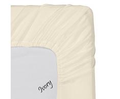 600 Fadenzahl King Size Passform Matratze Deep 81,3 cm Ivory massiv, Royal Spannbettlaken 100% Reine ägyptische Baumwolle hergestellt von Marke SRP Leinen