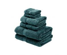Superior - 6-teiliges Handtuchset, 900 Gramm, Baumwolle, blaugrün