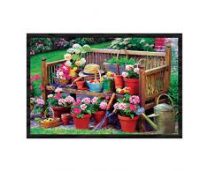 Eurographics Gartenbank, Wanddekoration, Bild 24 x 36, Größe: 25,5 x 37,5 x 1, gerahmte Kunst