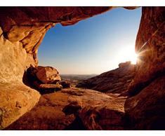 AG Design FTS 0483 Sonnenuntergang in Canyon, Papier Fototapete - 360x254 cm - 4 teile, Papier, multicolor, 0,1 x 360 x 254 cm