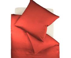 fleuresse Bettwäsche 9100-4069, 135/200 cm colours Uni Mako Satin, Farbe gebranntes Rot, 100% Baumwolle