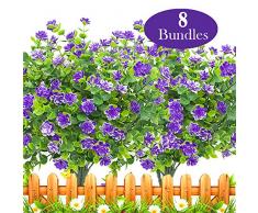 Grunyia 8 Bündel Kunstblumen Outdoor blau