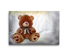Calvendo Premium Textil-Leinwand 75 cm x 50 cm quer Teddybär | Wandbild, Bild auf Keilrahmen, Fertigbild auf echter Leinwand, Leinwanddruck: Kuscheltier Hobbys Hobbys