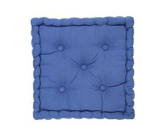 Thedecofactory 404083 Hocker, Polyester, Blau, 40 x 40 x 8 cm