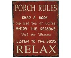 WHY Decor Holzkistenschild Wandkunst Zitate Schreibtisch Dekor Holzschild mit Spruch Einzigartige Home Decor Tischdekoration Porch Rules