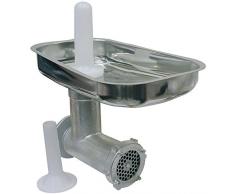 Fleischwolf N ° 12 Korpus aus schwerem Gusseisen behandelt mit Harz Lebensmittel. Trichter, Teigwareneinsatz und Messer aus Edelstahl, Stößel Aus Kunststoff.