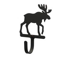 Village Schmiedeeisen 8,3 cm Moose Wandhaken Extra Klein, schwarz