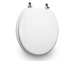 Trimmer Toilettensitz mit Gravur, Motiv, Holz, Weiß