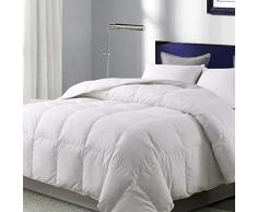 WhatsBedding Bettdecke mit Gänsedaunen, 100% Baumwolle, Federn, leicht, Weiß 88x88 weiß