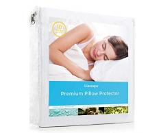 Linenspa Premium Matratzenschoner aus glattem Stoff Nur Oberteil King Pillow Protector weiß