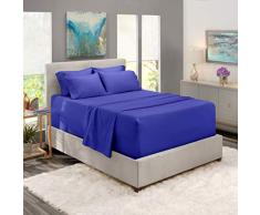Nestl Bedding 6-teilige extra Tiefe Taschenlaken - Super Tiefe Bettlaken passend für 18 bis 24 Zoll Matratze - Hotel Ultra Deep Bettlaken Modern California King königsblau