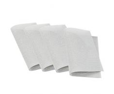 Venilia feather silver Tischset Platzset Tischwäsche Platzdeckchen für Esszimmer gewebt Feder Silber 4er Set Vinyl, lebensmittelecht, 45 x 30 cm, 4 Stück, 59099, Kunststoff