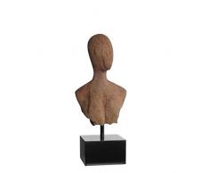 Casa Vivante Uomo Skulpturen, Holz, Braun, 17,5 x 11,5 x 38 cm