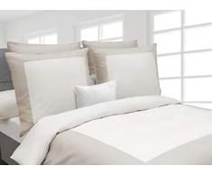 Heckett Lane Wendebettwäsche 100% Baumwolle Perkal Lina 135 White/Silver Grey