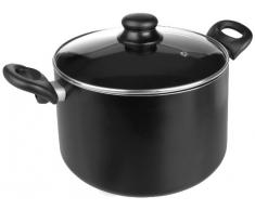 IBILI Kochtopf Inducta mit Deckel, Aluminium, schwarz/transparent, 20 cm, 2-Einheiten