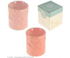 Puckator Duftlampe Flamingos aus Keramik, Pink, gemischt, Height 9cm Width Depth 7.5cm