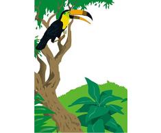 INDIGOS 4051719960846 Wandtattoo MD426 schöne Vögel zwitschern 80 x 56 cm, bunt farbig