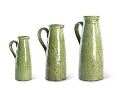 K&K Interiors 10840G Krug, Keramik, Grün, 3 Stück