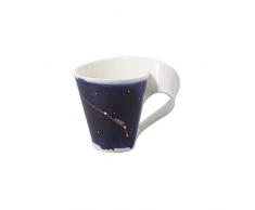 Villeroy & Boch 10-1616-5813 NewWave Stars Becher mit Henkel, formschöne Tasse mit Widder-Motiv, Premium Porzellan, spülmaschinengeeignet, weiß/blau, 300 ml