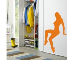 INDIGOS 4052166092029 Wandtattoo w490 Sexy Frau Girl Wandaufkleber 96 x 54 cm, orange