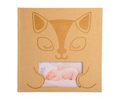 Exacompta 14562E Fotoalbum Zephire, mit 30 weißen Seiten, 25 x 25cm, Katzenmotiv, 1 Stück, beige