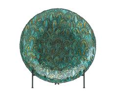 Accent Plus 10018588 Dekoschale Abstrakter Pfau, Mehrfarbig