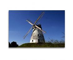 Premium Textil-Leinwand 120 x 80 cm Quer-Format Windmühle Veltheim (Erdholländer) | Wandbild, HD-Bild auf Keilrahmen, Fertigbild auf hochwertigem Vlies, Leinwanddruck von Martina Berg