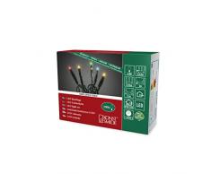 Konstsmide 6354-520, Micro LED Lichterkette / für Innen (IP20) / 24V Innentrafo / 100 bunte Dioden / schwarzes Kabel