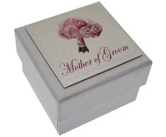 WHITE COTTON CARDS Mutter des Bräutigams Mini Hochzeit Hochzeitsbox Geschenkbox, mit Blumenstrauß